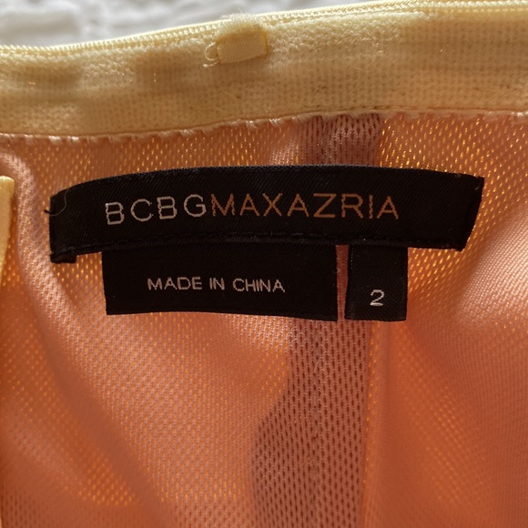 BCBG Max Azria Pastel Canary Buttercup Yellow Tiered Strapless Dress - Picture 3 of 6